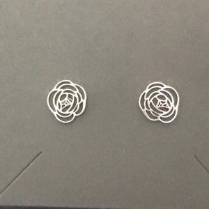 Tiny Stainless Steel Rose Earrings